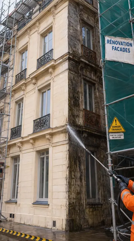 Nettoyage de façade avant ravalement